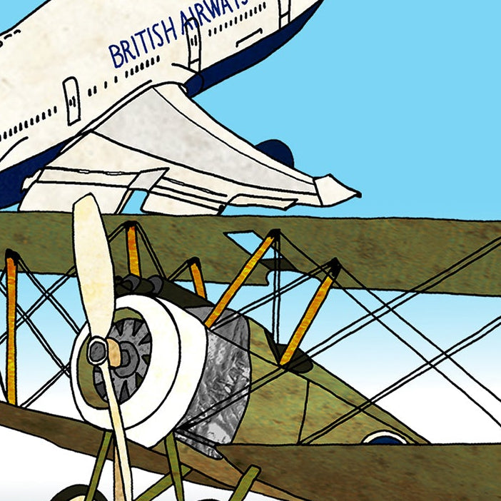 A5 Airplane Birthday Personalised Card, WW1 Aeroplane, Classic Retro card, Aviation enthusiasts