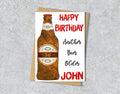 Birthday card with a beer bottle illustration and personalised text