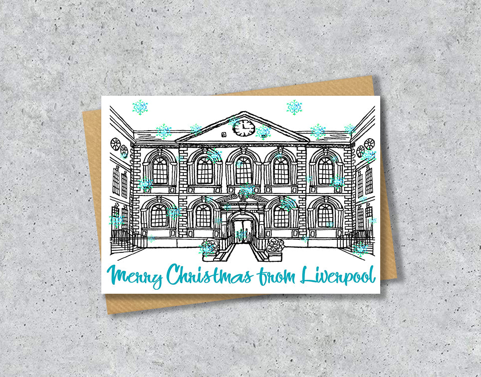 Personalised Liverpool Bluecoat Chambers Christmas A5 Card