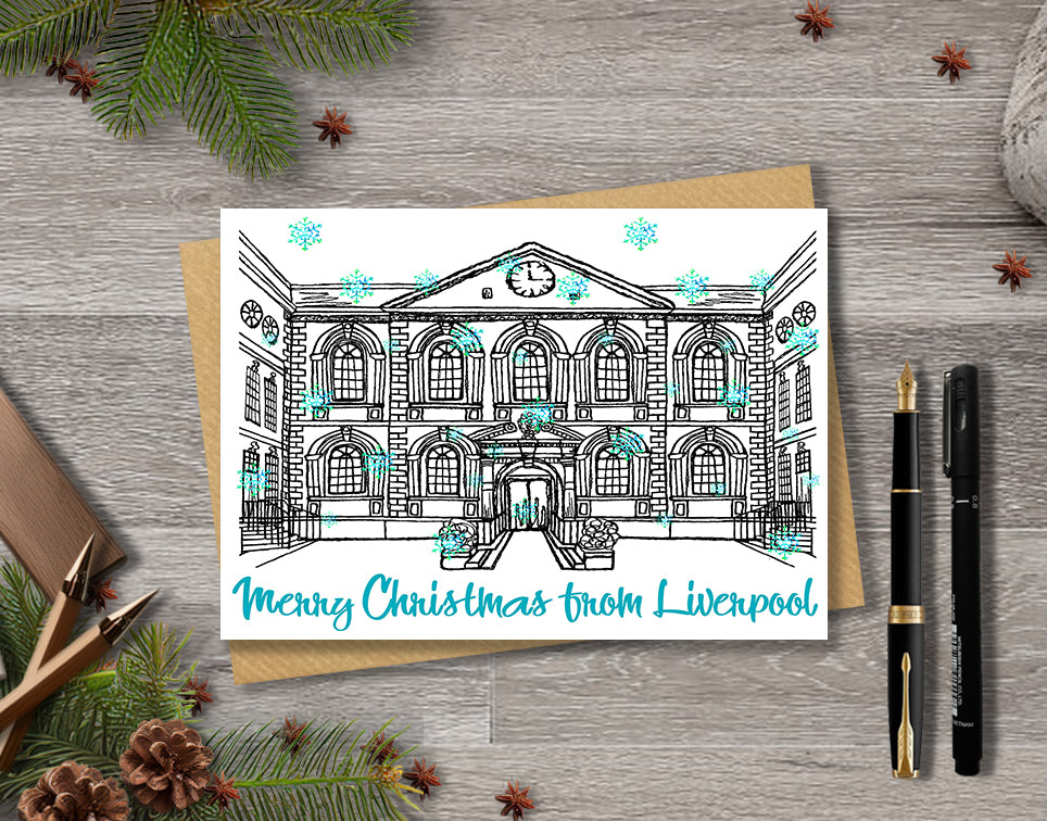 Personalised Liverpool Bluecoat Chambers Christmas A5 Card
