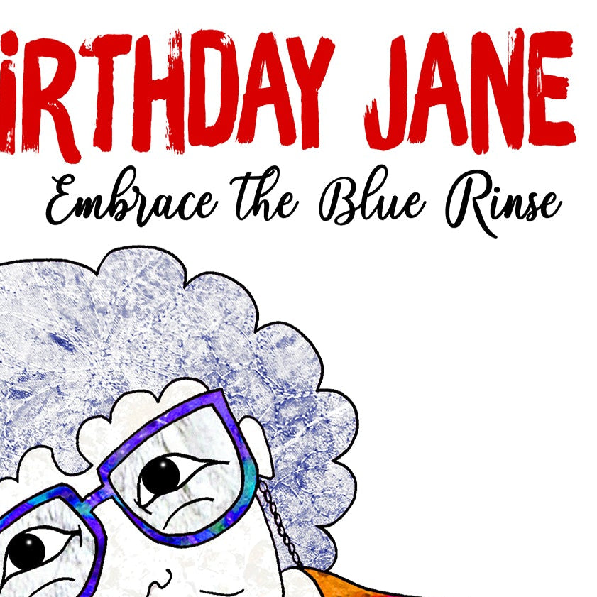 Personalised Friends Birthday Card, Funny Old Ladies Illustration