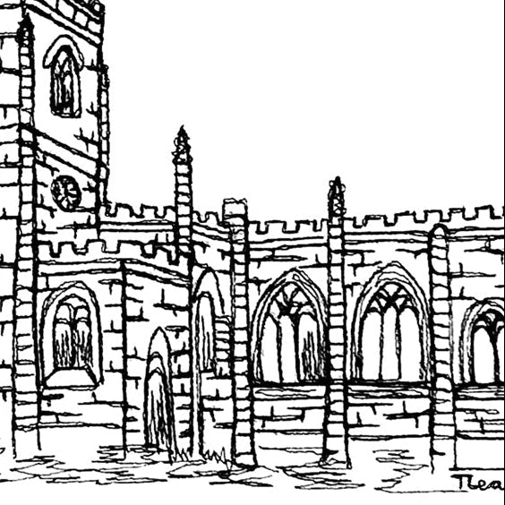 Personalised Birkenhead Priory Wedding Venue Card, Wirral, Anniversary Card
