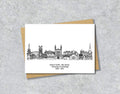 Cambridge Graduation Card, Personalised A6 Black and White Housewarming Card