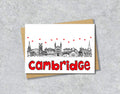 Cambridge Skyline, Black, White and Red A6 Card