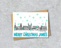 Cambridge Skyline Christmas Card, A5 Personalised Xmas Family Card