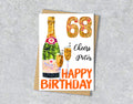 A5 Champagne Birthday Personalised Age Card, 18th 21st 30th 40th 50th 60th 70th 80th 90th 100th