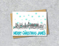 Chester Skyline Christmas Card, A5 Personalised Xmas Family Card