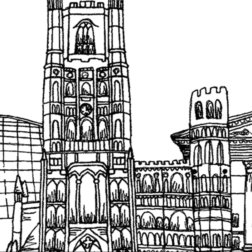 Cambridge Skyline, Black and White A6 Card