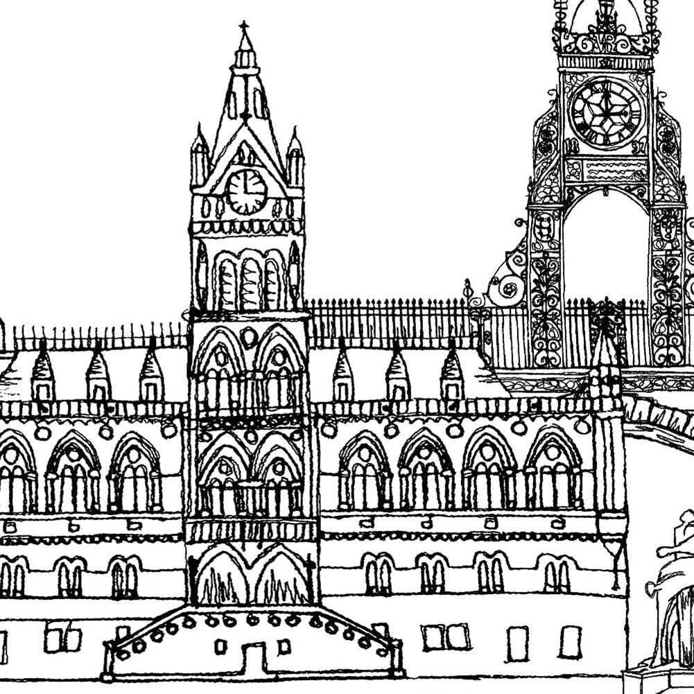 Chester Skyline, Black and White A6 Card