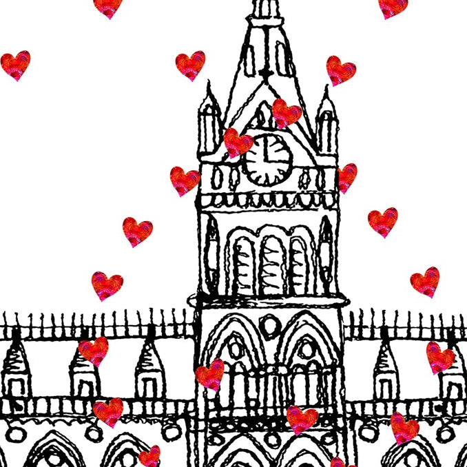 Personalised Chester Town Hall Wedding Venue Card, Anniversary Card