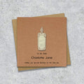 Kraft christening holy communion card with a embroidered candle design and personalised text
