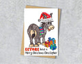 Donkey Christmas Card, A5 Personalised Greeting Card