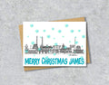 Dublin Skyline Christmas Card, A5 Personalised Xmas Family Card