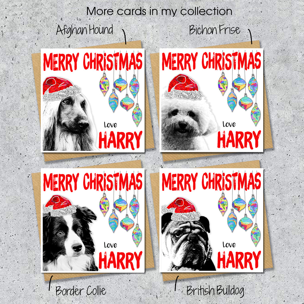 Beagle Christmas Card, Personalised, Dog Mum, Dog Dad, Love from the Dog