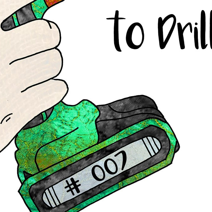 A5 DIY Drill Birthday Personalised Card, Handyman Father's Day Card, Licence to Drill