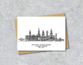 Edinburgh Graduation Card, Personalised A6 Black and White Housewarming Card
