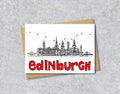 Edinburgh Skyline, Black, White and Red A6 Card
