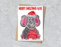 Elephant Christmas Card, A5 Personalised Greeting Card