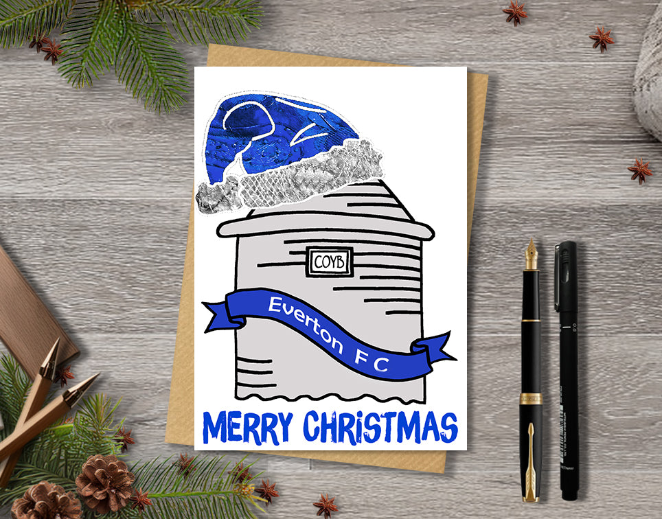 Personalised Everton Tower Christmas A5 Card, Football Fan, Xmas Gift Card