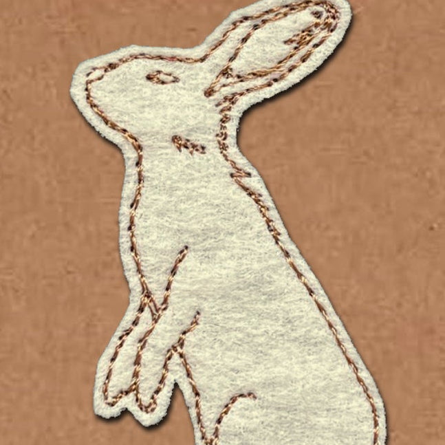 Personalised Easter Card, Embroidered Rabbit, Minimalist Design, Kraft Eco Friendly Gift Card