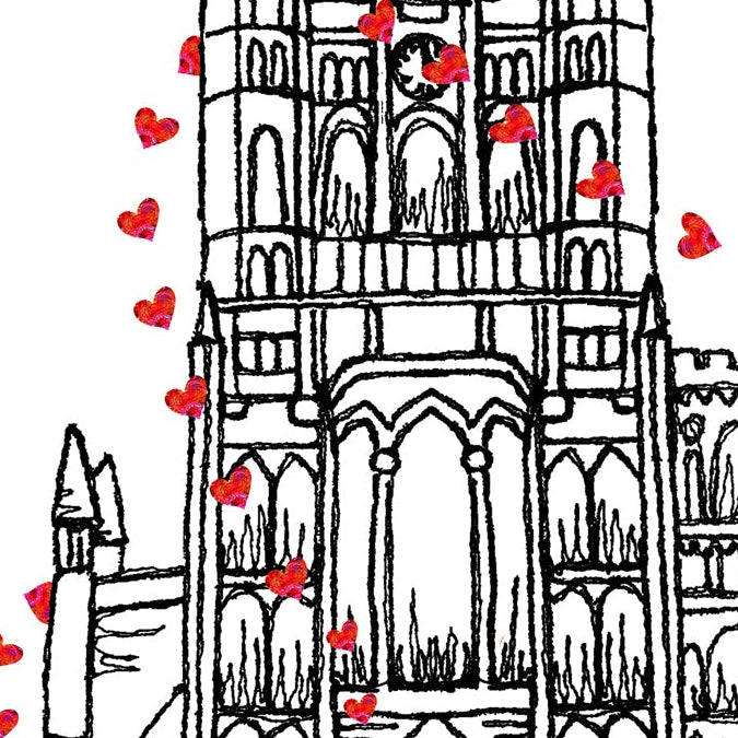 Personalised Ely Cathedral Wedding Venue Card, Cambridge, Anniversary Card