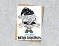 Black and White Football Christmas A5 Card, Team Colours, Personalised Xmas Gift Card