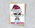 Claret and Blue Football Christmas A5 Card, Team Colours, Personalised Xmas Gift Card
