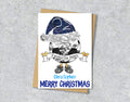 Navy Football Christmas A5 Card, Team Colours, Personalised Xmas Gift Card