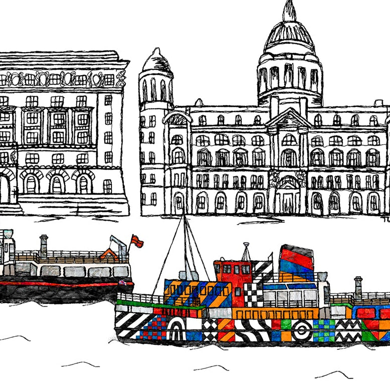 Liverpool Christmas A5 Card, Ferry Christmas