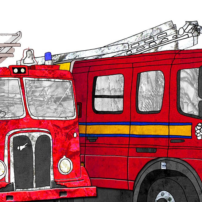 A5 Fire Engine Birthday Personalised Card, Firefighter Pass Out Parade, Fire and Rescue Enthusiasts, Father's Day