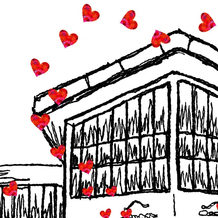 Personalised Floral Pavilion Theatre Wedding Venue Card, Wirral, Anniversary Card