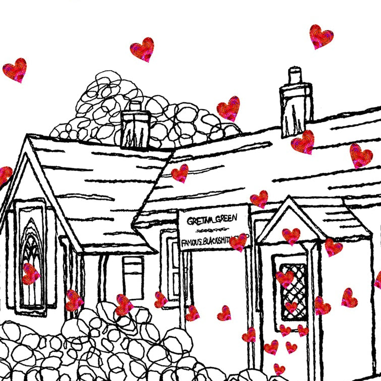 Personalised Gretna Green Wedding Venue Card, Scotland, Anniversary Card
