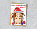 Hedgehog Christmas Card, A5 Personalised Greeting Card