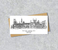 Hull Skyline Graduation or Housewarming Card, Personalised, Hull landmarks, Black White, Red Hearts