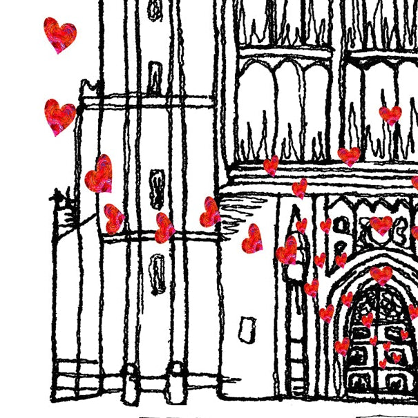 Personalised King's College Chapel Wedding Venue Card, Cambridge, Anniversary Card