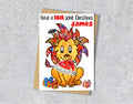 Lion Christmas Card, A5 Personalised Greeting Card