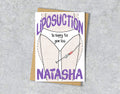 Greeting card with a Liposuction illustration saying "So happy for your loss" with personalised text.