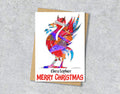 Personalised Liverpool Liver Bird Christmas A5 Card, Xmas Gift Card