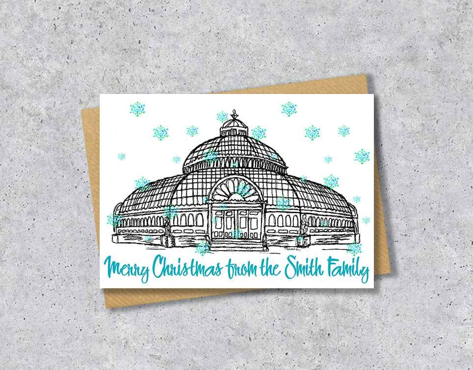 Personalised Liverpool Palm house Christmas A5 Card