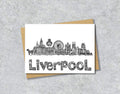 Liverpool Skyline, Black and White A6 Card