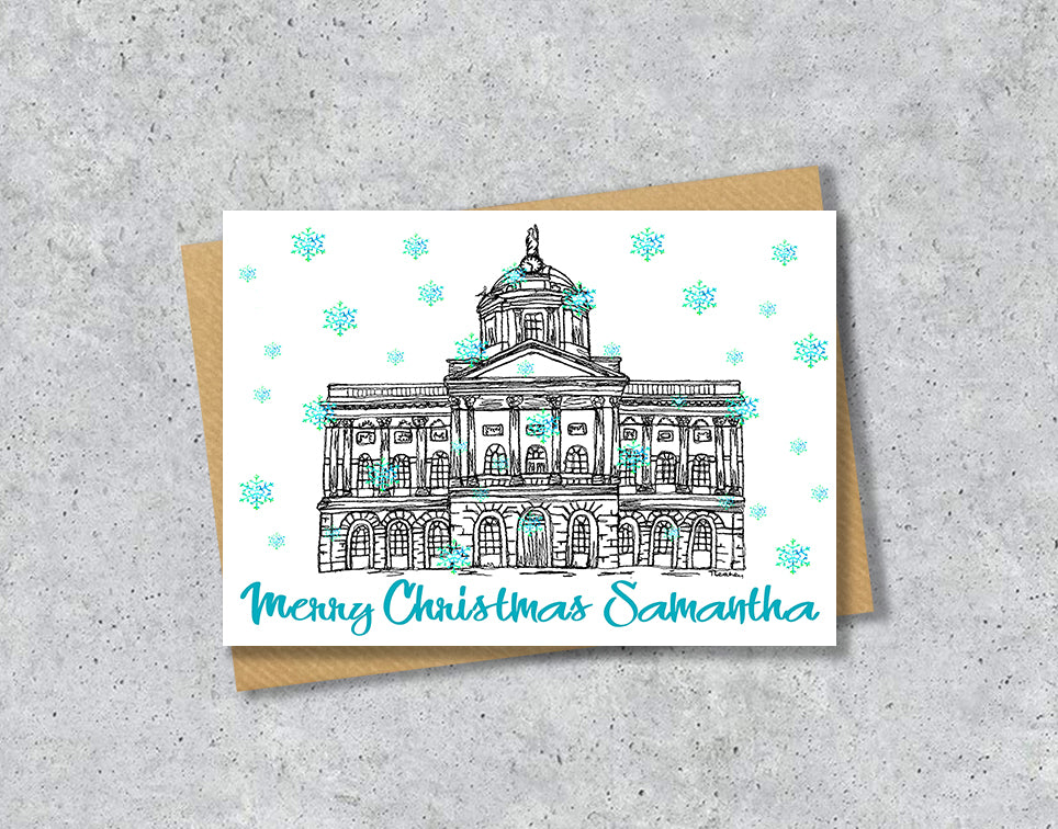 Personalised Liverpool Town Hall Christmas A5 Card