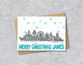 Liverpool Skyline Christmas Card, A5 Personalised Xmas Family Card