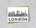 London Skyline, Black and White A6 Card