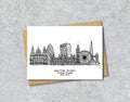 London Graduation Card, Personalised A6 Black and White Housewarming Card