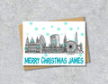 London Skyline Christmas Card, A5 Personalised Xmas Family Card