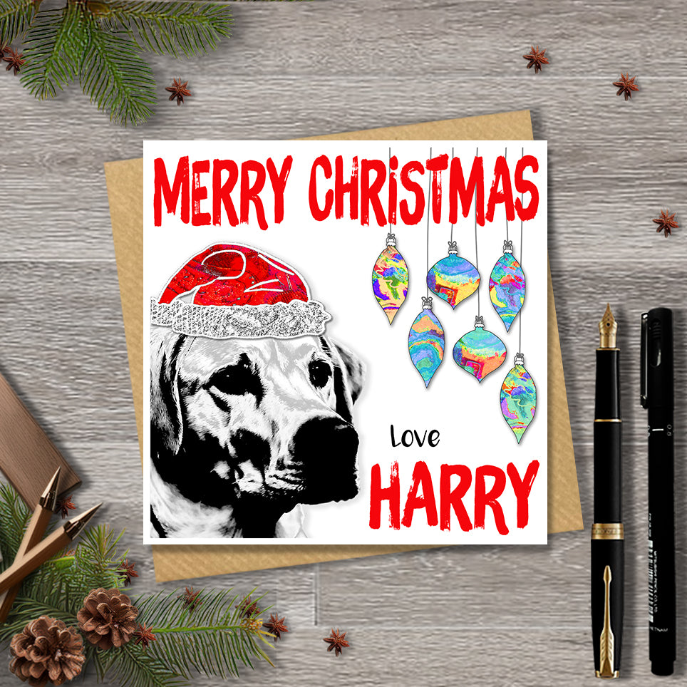 Labrador Christmas Card, Personalised, Dog Mum, Dog Dad, Love from the Dog