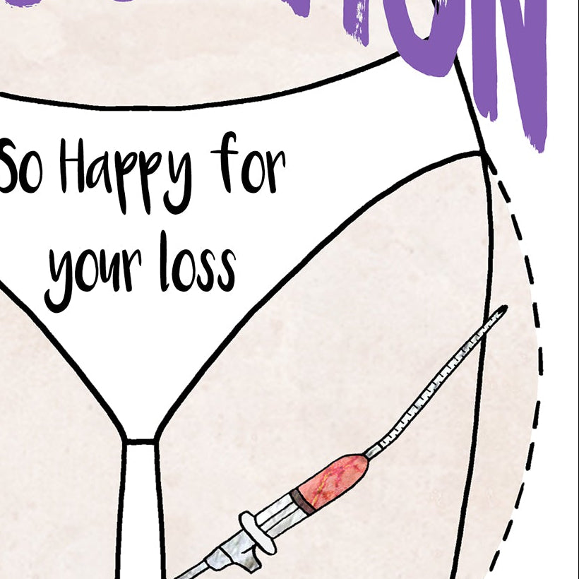 A5 Liposuction Get Well Personalised Card, Cosmetic Surgery Thank You Card