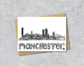 Manchester Skyline, Manchester Bee, Black and White A6 Card