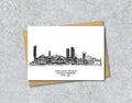 Manchester Graduation Card, Personalised A6 Black and White Housewarming Card