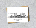 Newcastle Graduation Card, Personalised A6 Black and White Housewarming Card